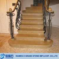 All size beige marble stair outdoor stone stair treads marble steps